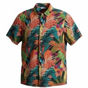 ASOS Design men's tropical floral button down shirt XS short sleeve vacation